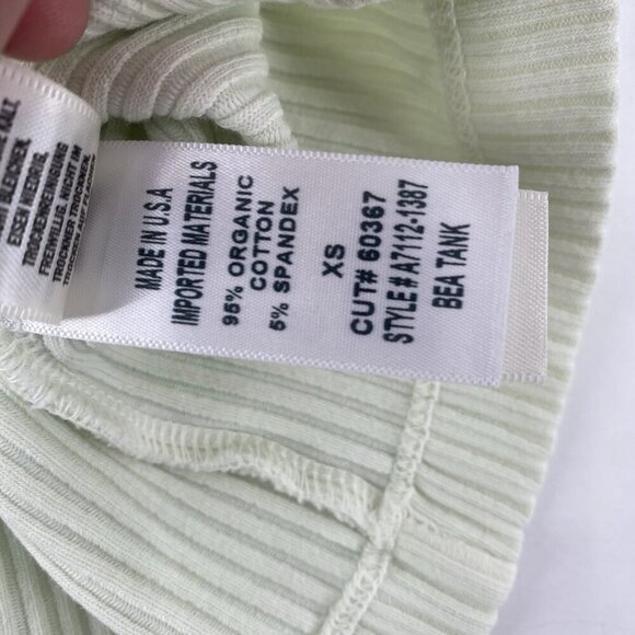 Agolde Size XS Bea Cutaway Tank Top Honeydew Green Crew Neck Racerback Stretch - Picture 10 of 10